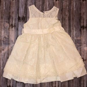 La Princess Brand Girls Ivory Lace Dress